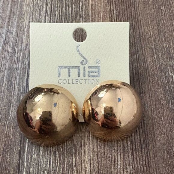 Mia Collection Copper Toned Circle Studded Earrings Fashion Jewelry Classic - Picture 1 of 2